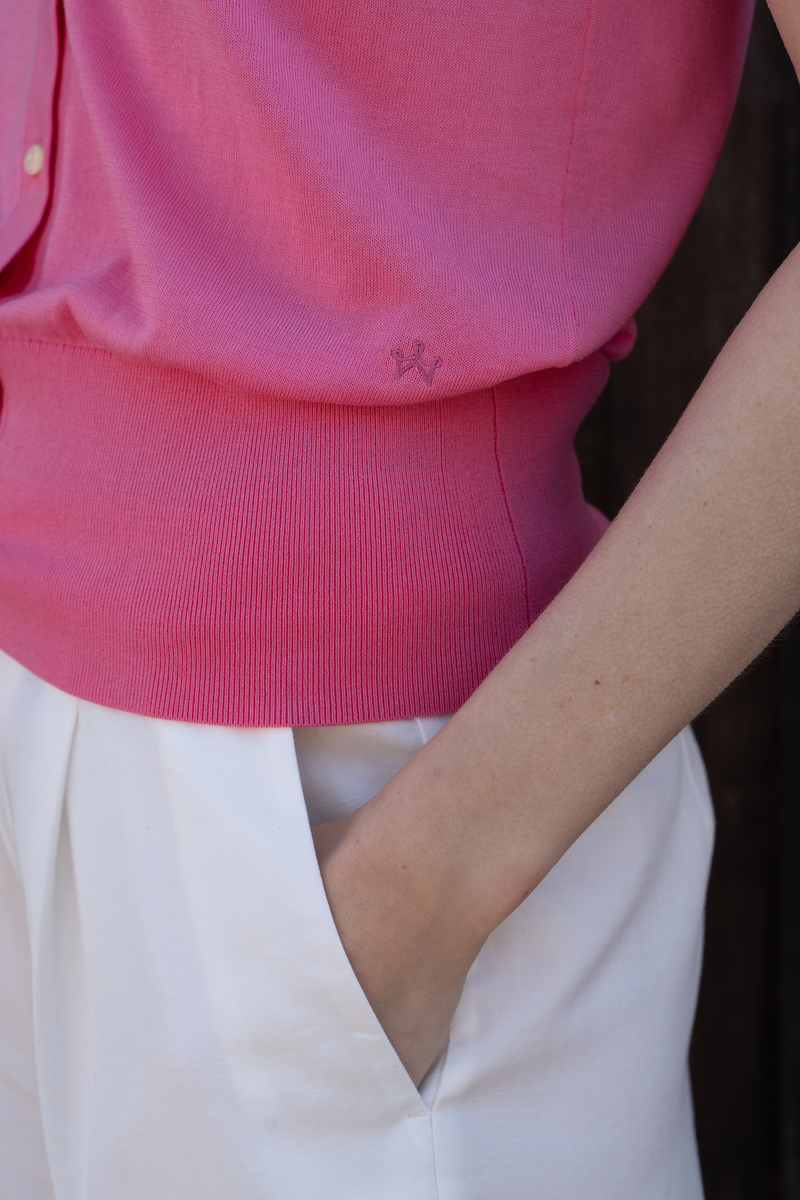 Sleeveless Knitted Top — Pink