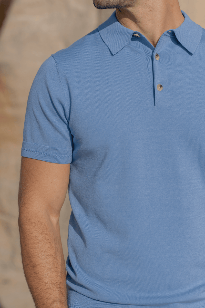 Plain Knitted Polo — Royal Blue