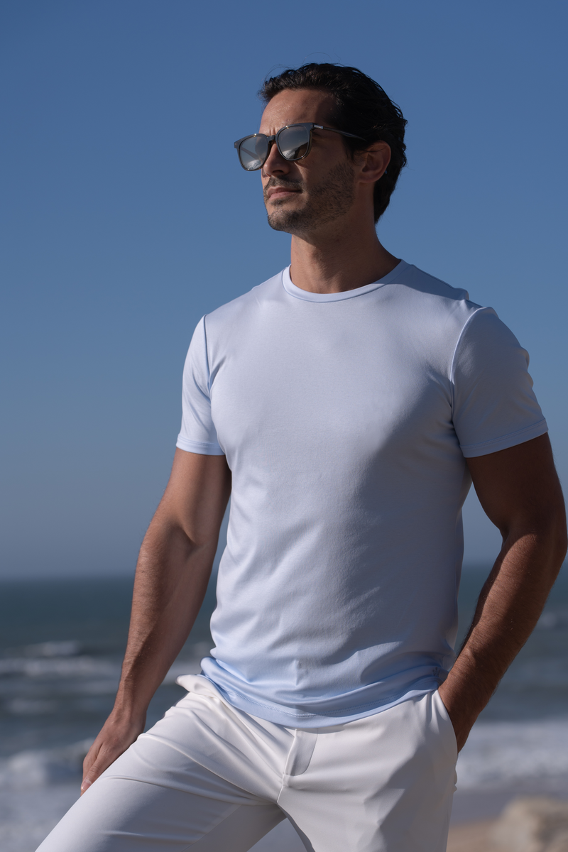 Mercerized Cotton T-Shirt â€” Light Blue