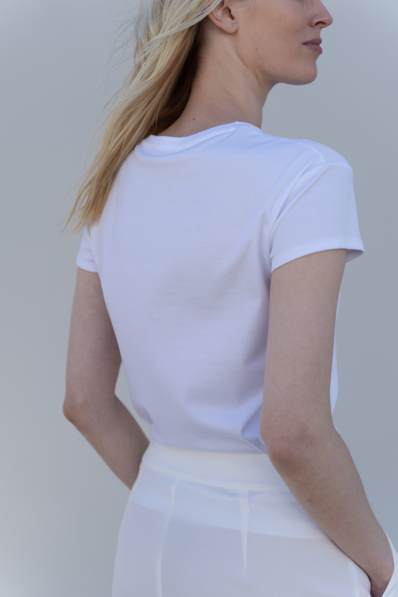 Mercerized Cotton T-Shirt â€” White