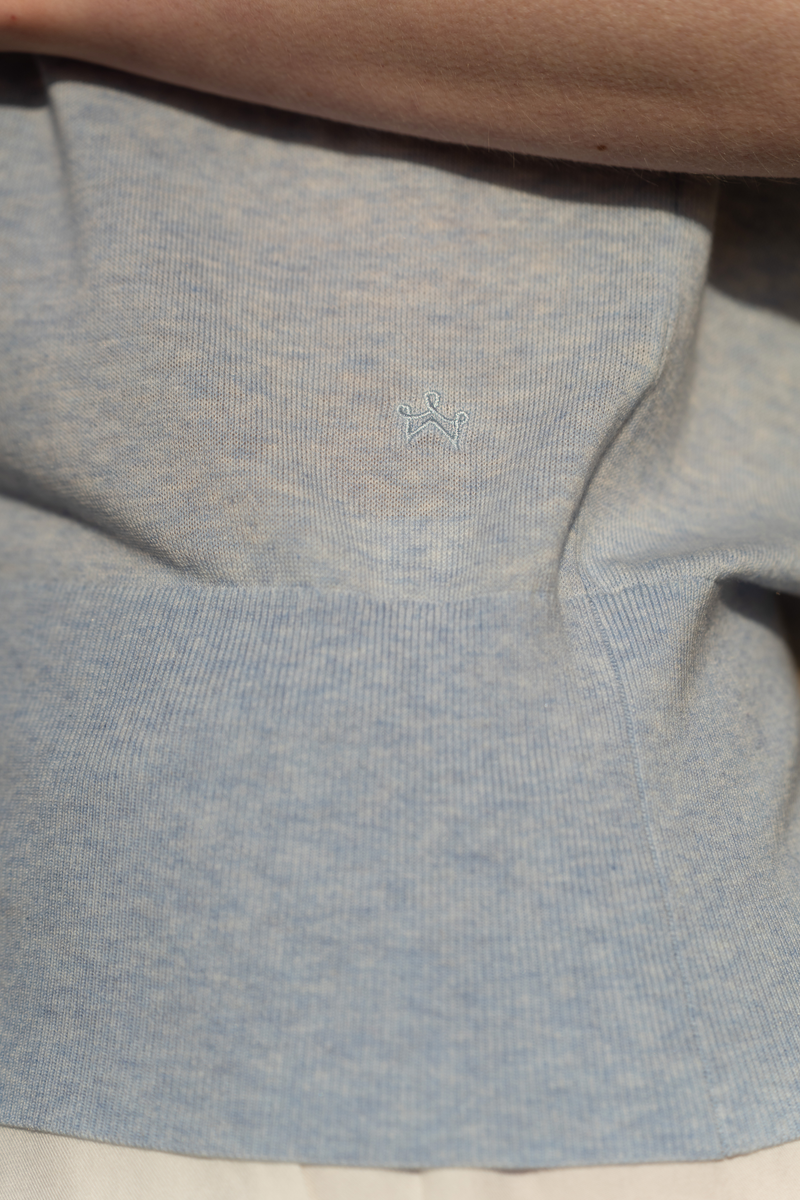 Sleeveless Knitted Top â€” Blue Melange