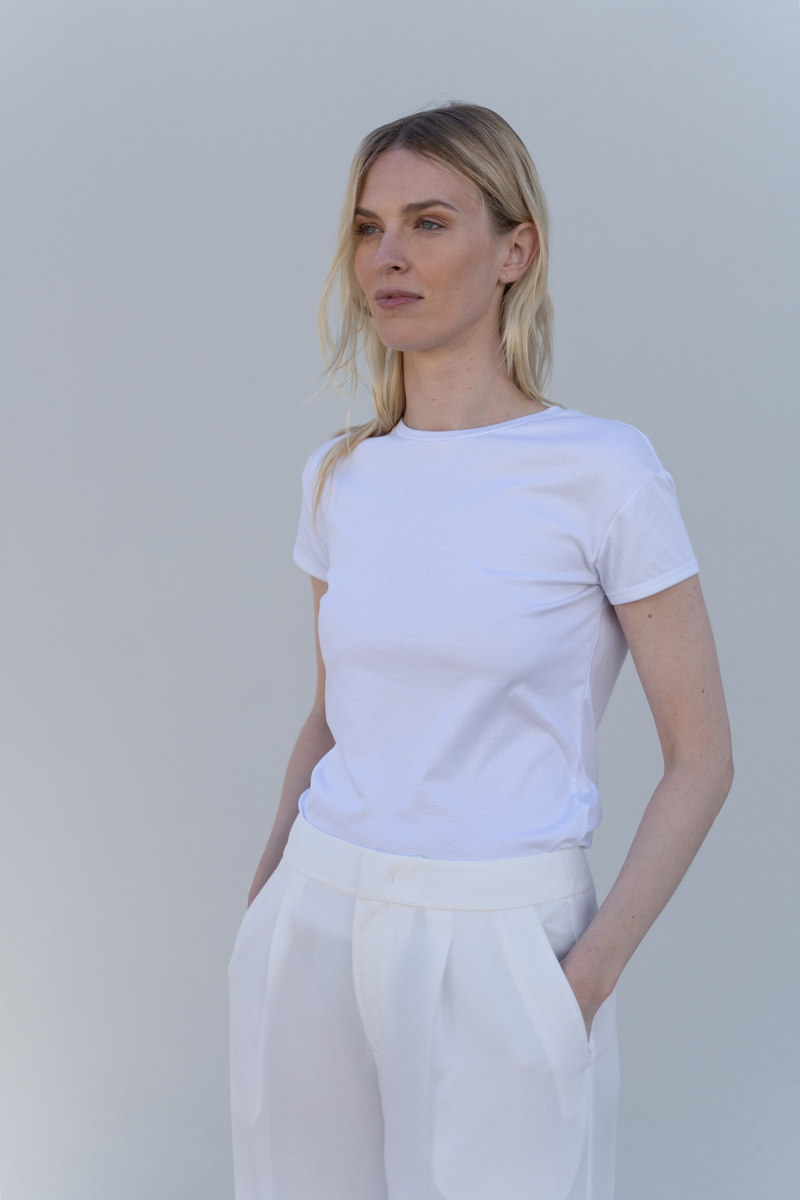 Mercerized Cotton T-Shirt â€” White