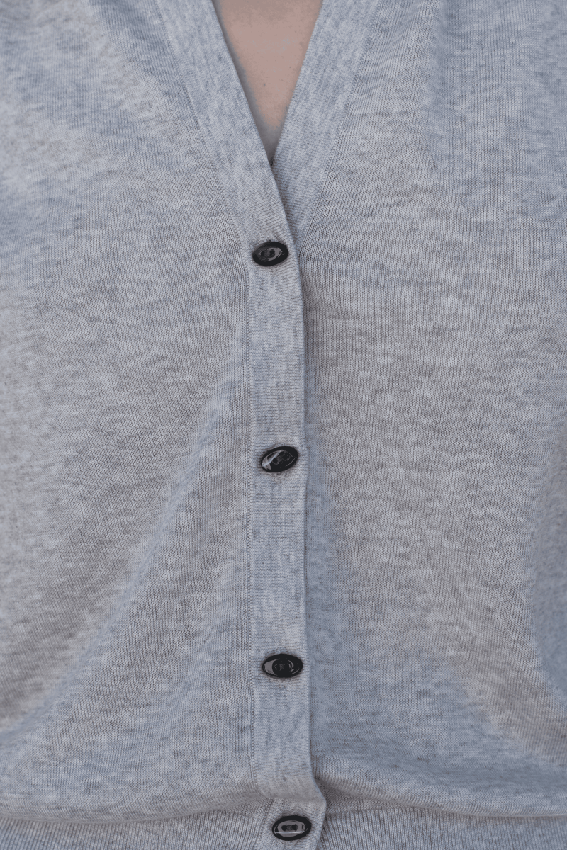 Sleeveless Knitted Top â€” Grey Melange