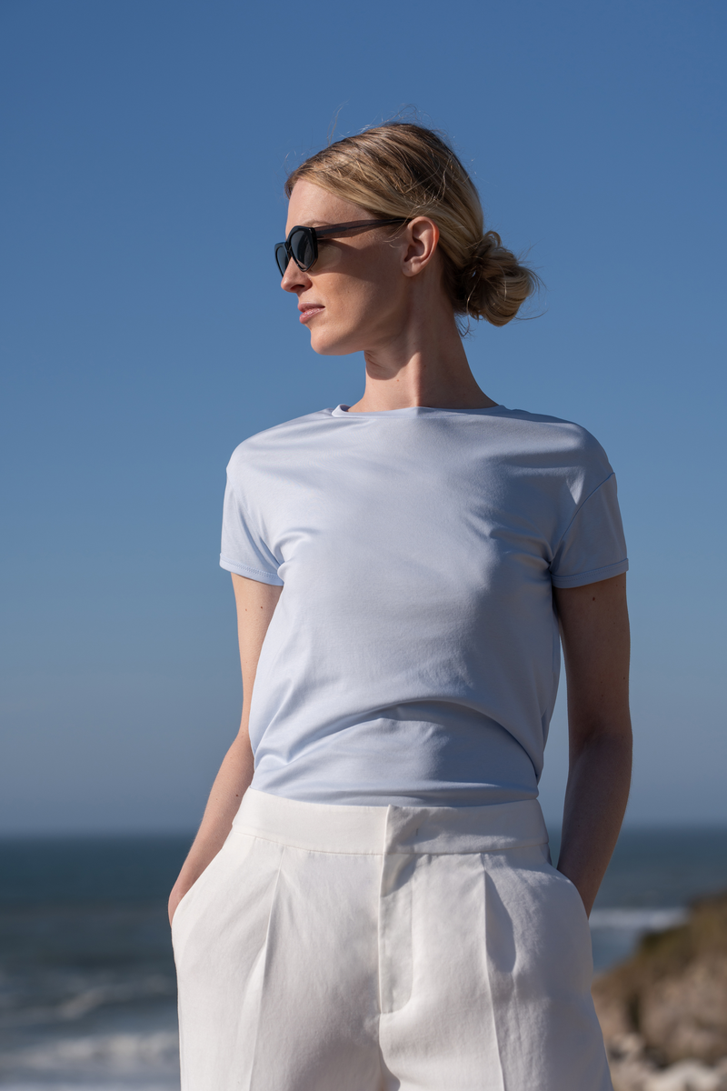 Mercerized Cotton T-Shirt â€” Light Blue