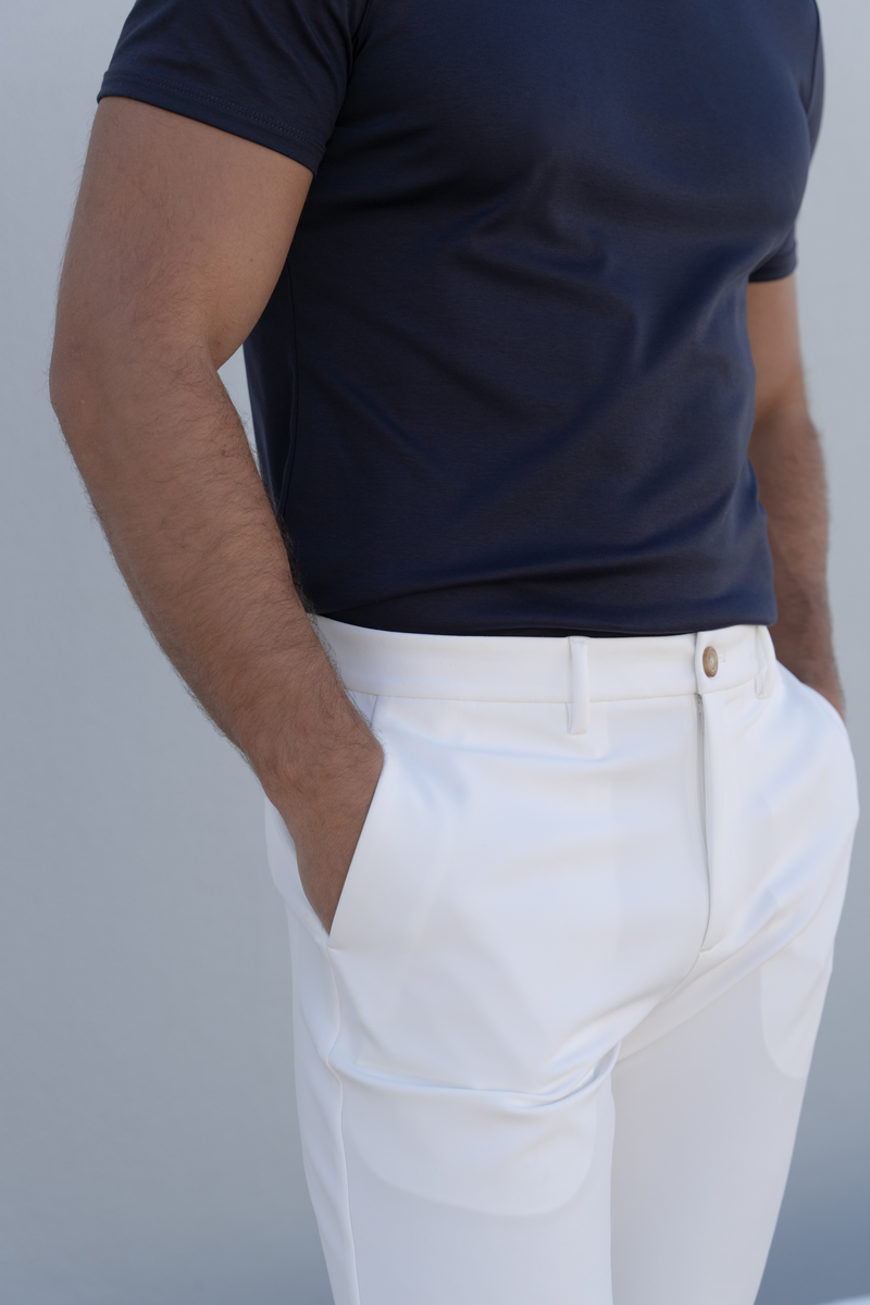 Smart Casual Trousers â€” White