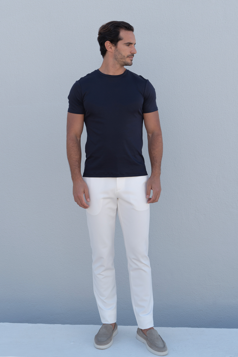 Smart Casual Trousers â€” White