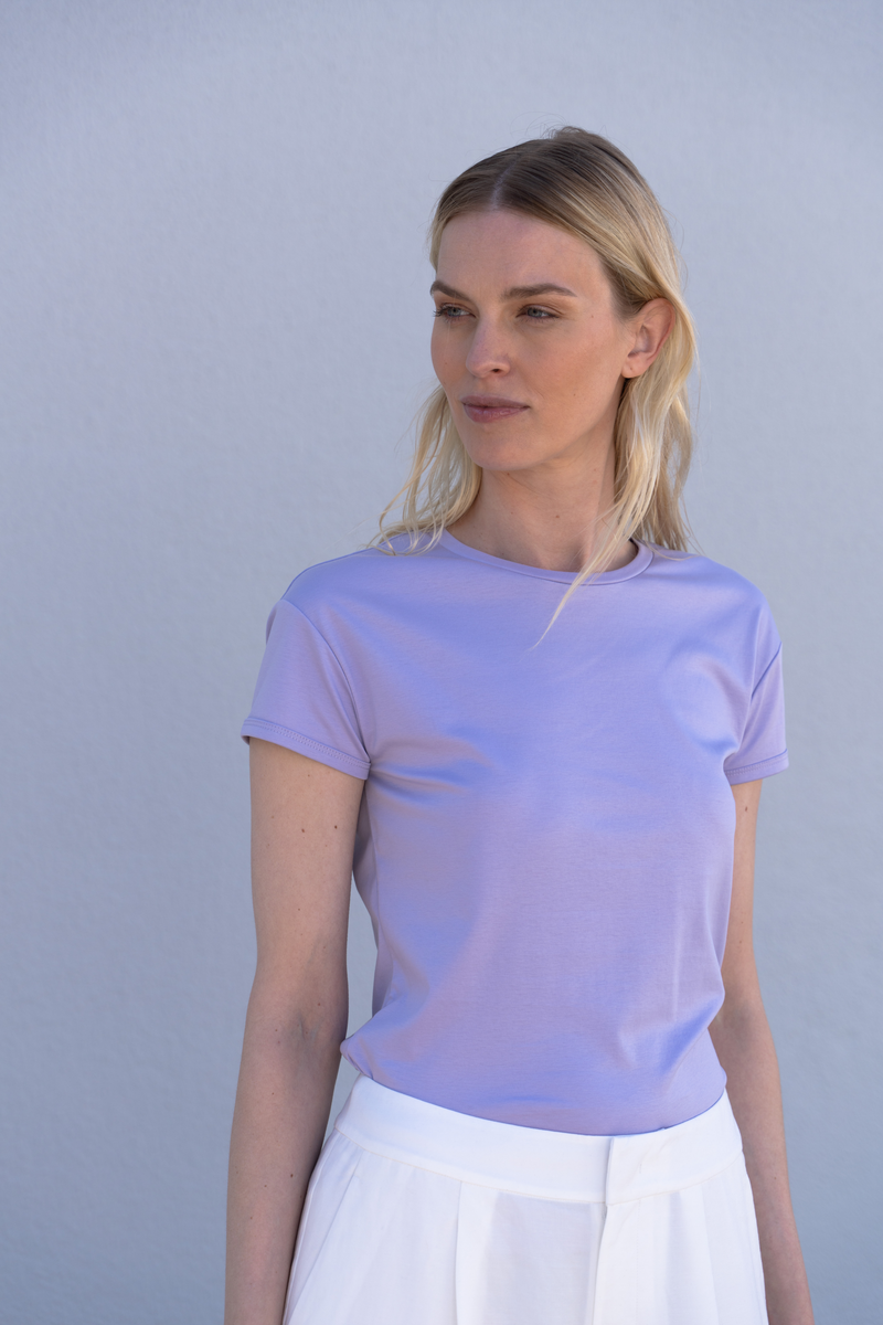 Mercerized Cotton T-Shirt â€” Light Purple