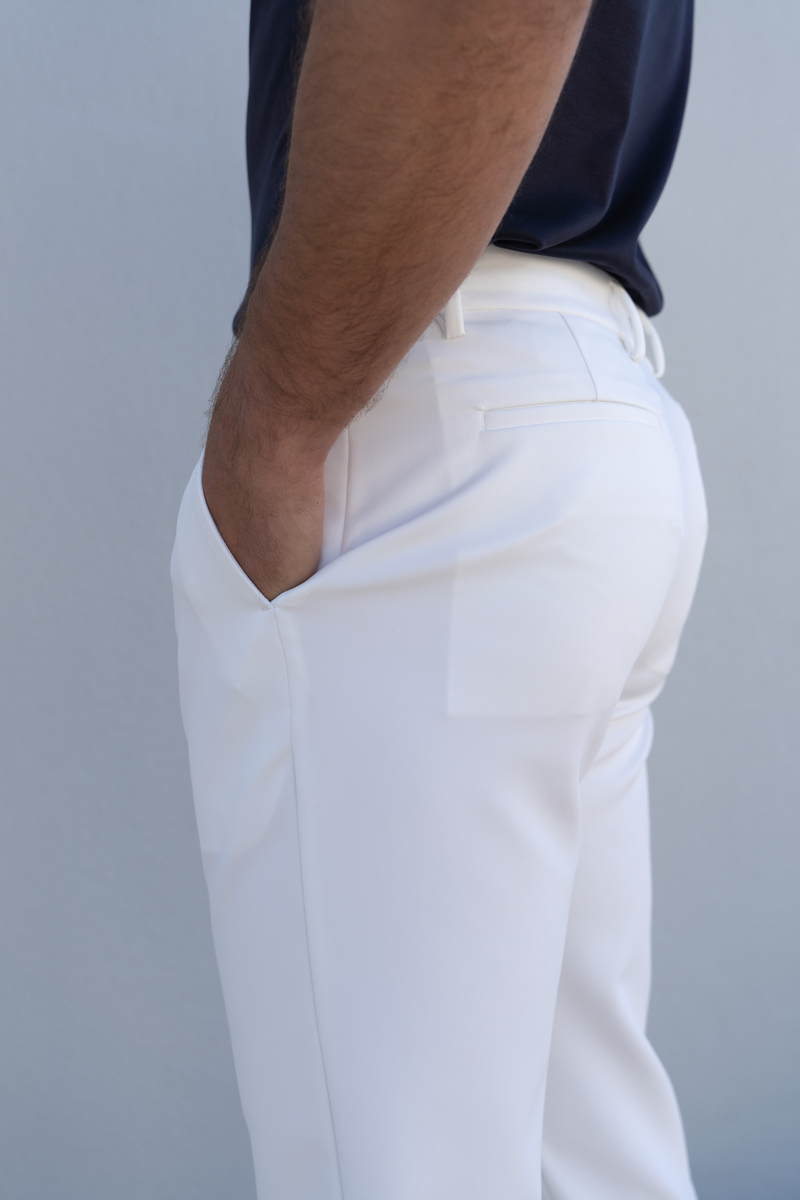 Smart Casual Trousers â€” White