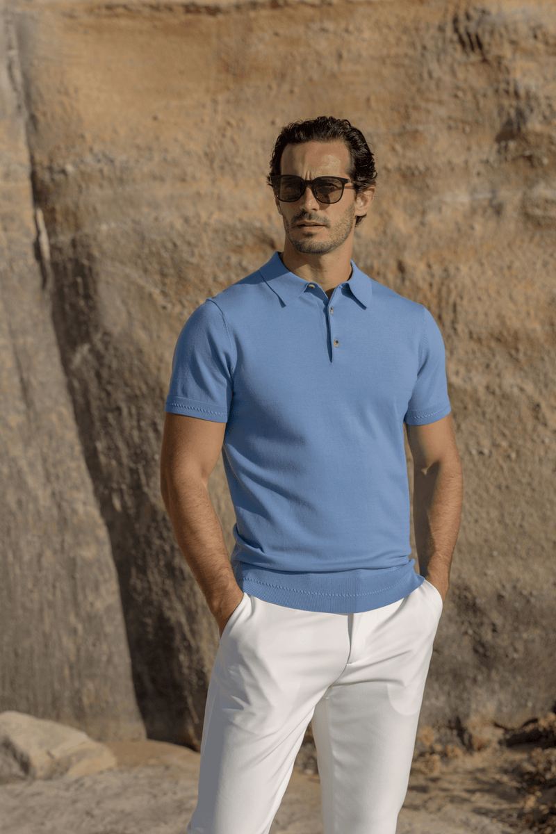 Plain Knitted Polo â€” Royal Blue