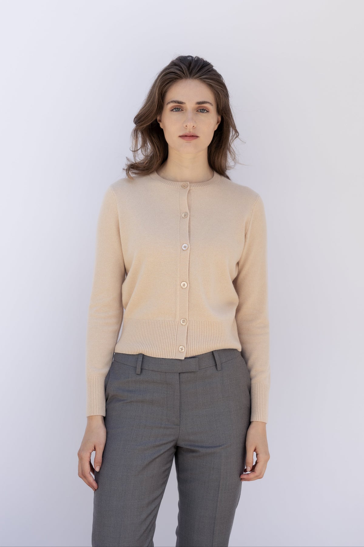 Wool-Cashmere Cardigan, Lin
