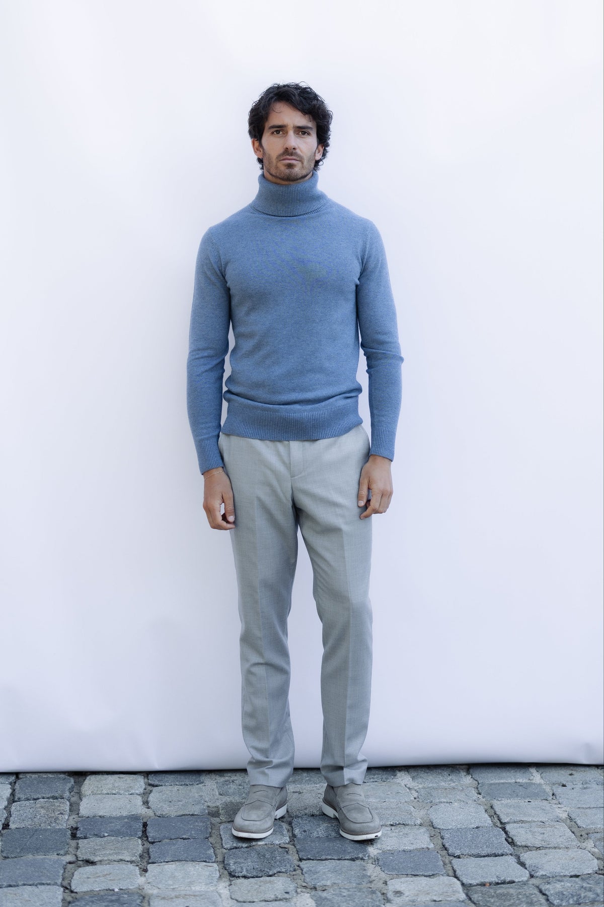 Wool Tailored Trousers, Calcaire